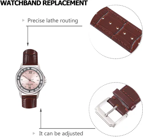 Vista 4 de Hemobllo 1 Set Leather Strap Leather Wristband Reloj Inteligente Para Mujer Relojes Inteligentes Para Mujer Replacement Strap Band Reloj Inteligente