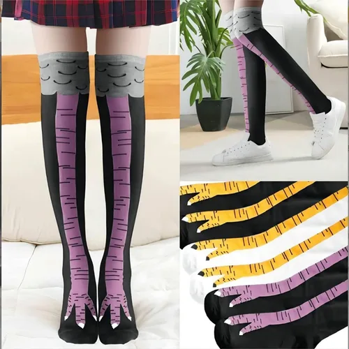 Vista 5 de 2 pares de calcetines de pierna de pollo para mujer, calcetines de compresión, calcetines de patas de pollo, accesorios de rendimiento