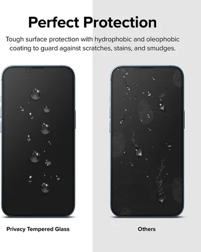 Vista 7 de Ringke Vidrio de privacidad [antiespía] compatible con iPhone 14 Plus protector de pantalla de 6.7 pulgadas, vidrio templado de cobertura completa