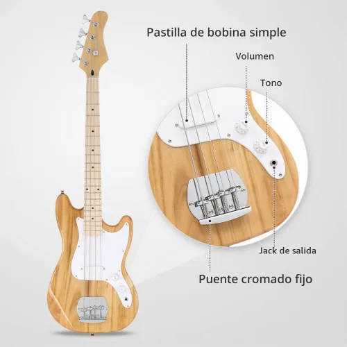 Vista 4 de Ktaxon Bajo eléctrico de 4 cuerdas, kit de bajo eléctrico
