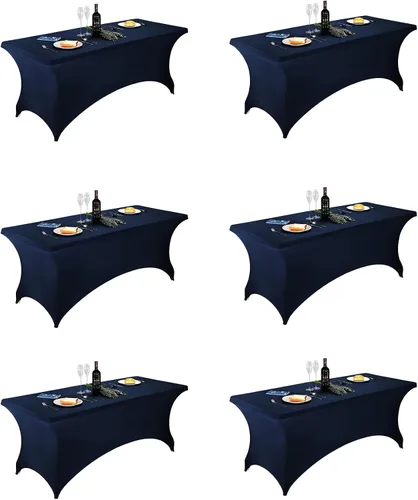 Vista 66 de FORLIFE - Funda de mesa de elastano, mantel ajustado de 4 pies para mesas rectangulares, funda elástica para patio, universal para bodas, banquetes