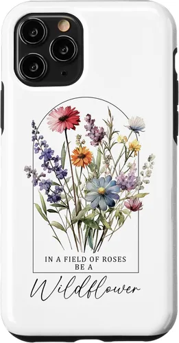 Vista 13 de Funda para iPhone 12 mini In A Field Of Roses Be A Wildflower Vintage Flower & Quotes Case