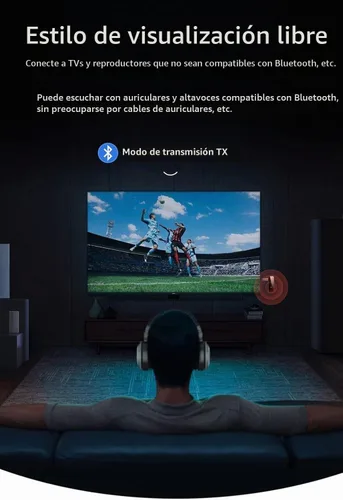 Vista 5 de Receptor transmisor Bluetooth 5.3, adaptador de audio inalámbrico 2 en 1 con conector auxiliar de 0.138 in para automóvil, TV, auriculares