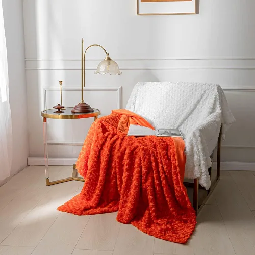 Vista 13 de Simple&Opulence - Cobija de microfibra súper suave con patrón de rosas para decoración del hogar