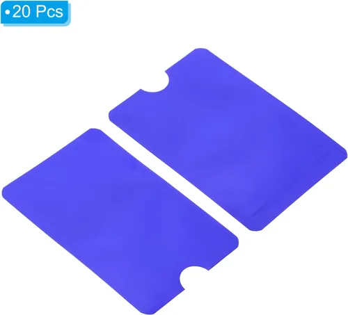 Vista 13 de PATIKIL Mangas de bloqueo RFID, fundas de aluminio para prevención de robo de identidad, fundas protectoras seguras para tarjetas de crédito, Negro