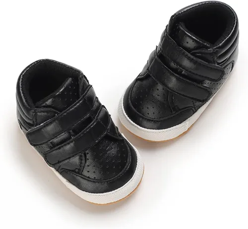 Vista 4 de E-FAK Zapatos de bebé para niños y niñas, zapatillas para bebés, suela de goma antideslizante, zapatos de cuna para primeros pasos de niños pequeños