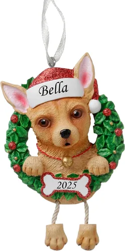 Vista 25 de Adorno personalizado para 2025, raza pura de perro Beagle, adorno para árbol de Navidad, decoración profesional personalizada, regalo para cachorro