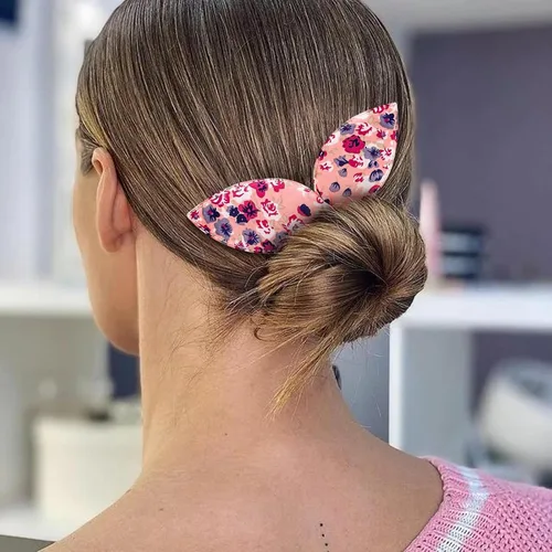 Vista 3 de 4 Piezas Creador de Moños Hábil Twist Francés Oreja de Conejo Retorcedor de Moños Flor Flexible Rápido Accesorios de Peinado para Mujeres Niñas