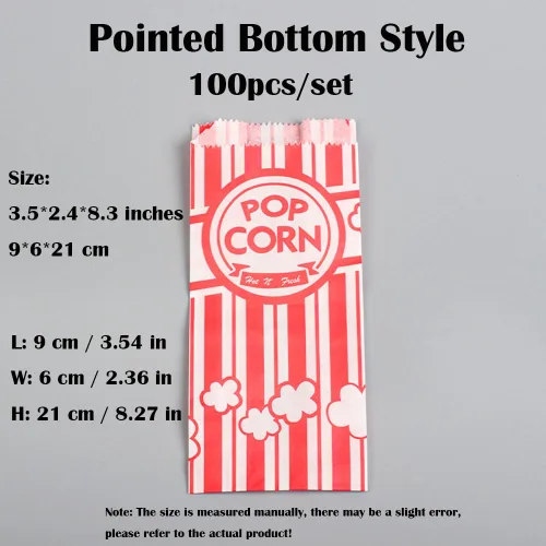Vista 2 de 100 bolsas de palomitas de maíz de 1 onza, bolsas de palomitas de maíz resistentes a la grasa, contenedor de papel desechable para Navidad, Acción