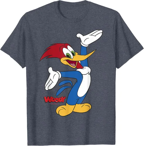 Vista 53 de Woody Woodpecker Camiseta con logotipo de cuerpo completo Negro