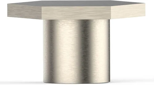 Vista 2 de trust4care Paquete de 12 pomos hexagonales de níquel cepillado para armario de cocina, zinc sólido de 1-1/3 pulgadas, tiradores hexagonales