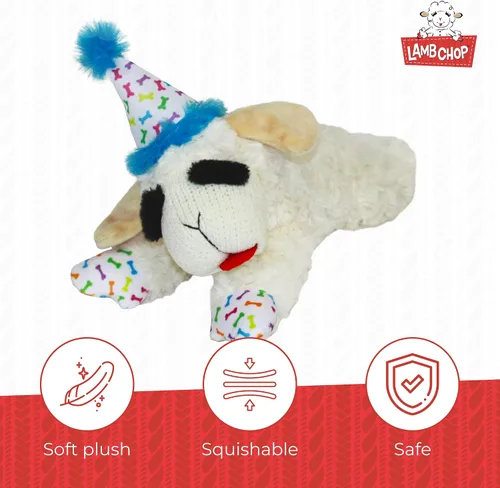 Vista 3 de Multipet Lamb Chop Juguete de Peluche para Perros - Juguete Chirriante para Todos los Perros - Peluche Extra Suave - Animal de Peluche
