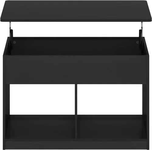 Vista 6 de Furinno Jensen - Mesa auxiliar elevable para sala de estar con compartimento oculto, estilo americano