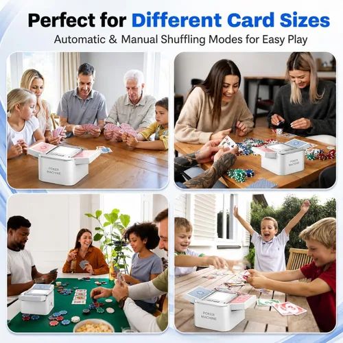 Vista 6 de Barajador automático de tarjetas para 1-2 cubiertas, barajador de tarjetas