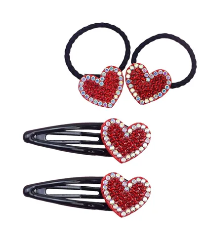 Vista 4 de Pinzas para el pelo para niñas, horquillas para el cabello con lazo para San Valentín, JHV14 (juego de 3 piezas)