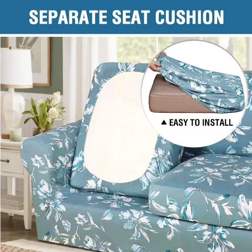 Vista 5 de H.VERSAILTEX Fundas de sofá superelásticas de 2 piezas para fundas de sillón, fundas de silla de sala de estar, con estilo moderno suave y grueso