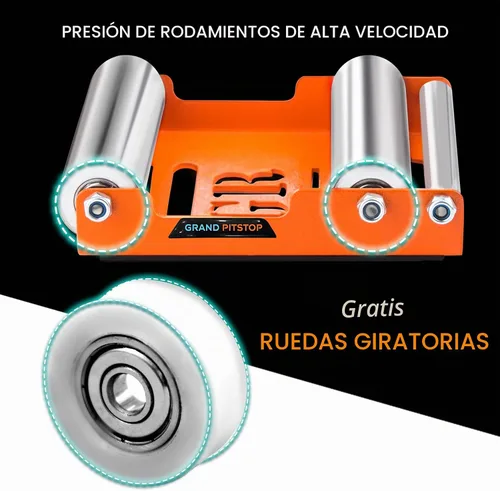 Vista 5 de Grand Pitstop Soporte de limpieza de ruedas para motocicletas - Reemplazo de soporte de paddock - Soporte rodillo de rueda para limpieza de Naranja