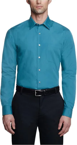 Vista 21 de Van Heusen - Camisa de vestir para hombre, de popelina ajustada lisa Negro
