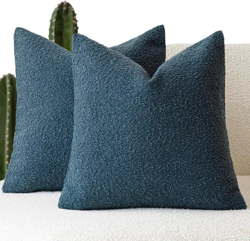Vista 10 de Foindtower - Juego de 2 fundas decorativas de textura de bucle, fundas de almohada acentuadas, fundas de cojín sólidas, neutrales, para sofá, silla