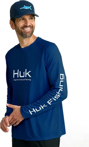 Vista 15 de HUK Camiseta de pesca de manga larga ventilada Pursuit para hombre (+30 UPF)