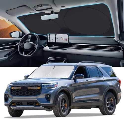 Vista 115 de Parasol para parabrisas Rivian R1T de ajuste personalizado para 2022-2023 2024 2025 Rivian R1S/R1T, accesorios para ventana delantera, cubierta
