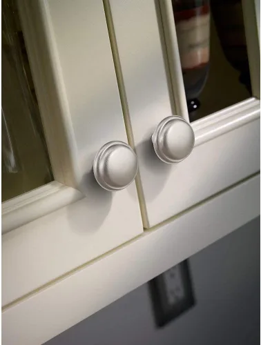 Vista 3 de Franklin Brass Paquete de 10 pomos de gabinete de hongos de níquel satinado para cocina, tiradores de cajones, aparadores, puerta de armario