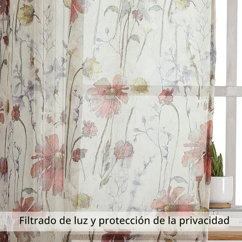 Vista 3 de OWENIE - Cortinas de cenefa arrugada transparentes de 14 pulgadas de longitud 2 piezas, cenefa moderna pequeña impresa para cocina, sala de estar