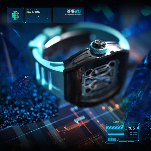 Vista 5 de DAVIS ELVIN - Reloj automático Daviselvinwatch para hombre reloj de pulsera con movimiento suizo reloj mecánico impermeable combina con cualquier