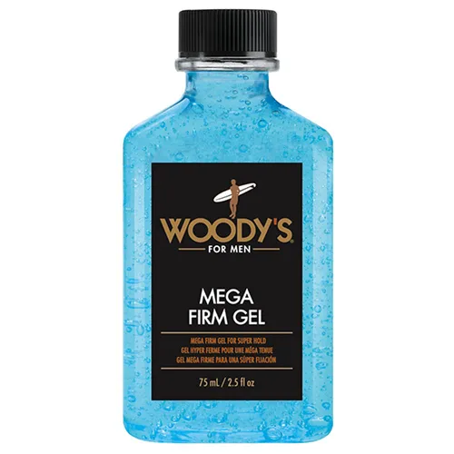 Vista 9 de Woody's Gel para el cabello Mega Firm para hombres, fijación fuerte, sin alcohol, sin escamas, gel para el cabello de los hombres para un