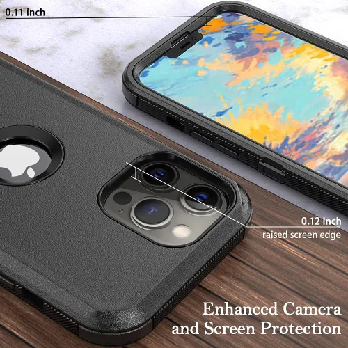 Vista 2 de Funda de teléfono para iPhone 13 Pro Max, resistente, resistente a prueba de golpes, funda protectora con clip para cinturón para Apple iPhone 13