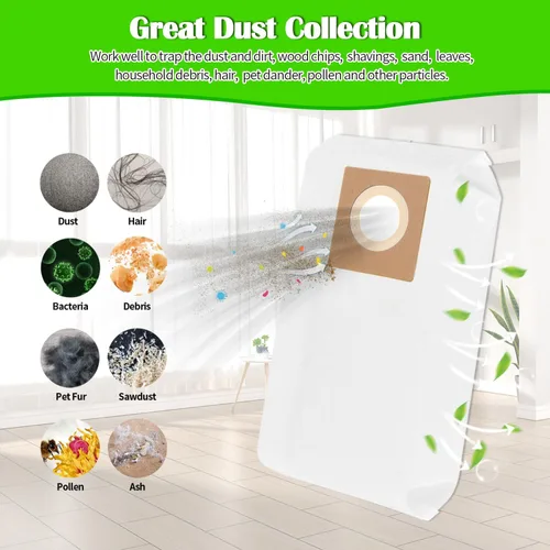 Vista 6 de Gudotra AH10143 - Paquete de 15 bolsas verticales de repuesto para aspiradora Hoover Commercial HushTone CU2 CH54013 CH54015 CH54113 CH54115 Blanco