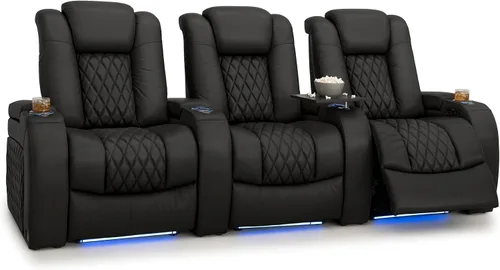 Vista 111 de Seatcraft Asiento de cine en casa Diamante Marrón Reclinable Individual