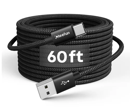Vista 11 de CLEEFUN Cable largo USB C de 20 pies, cable de carga USB a USB-C, cable de carga tipo C de 20 pies para iPhone 16 serie 15, serie Samsung Galaxy