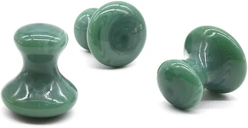 Vista 4 de 2 piezas Gua Sha herramientas faciales raspando tabla de masaje de hongos cara Jade piedras de belleza masajeador raspador para cuidado de la piel