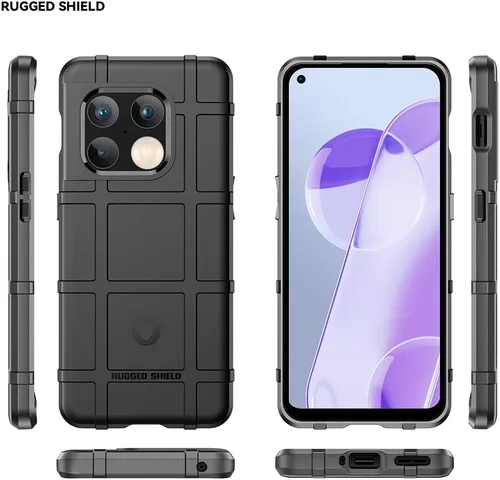 Vista 6 de Compatible con OnePlus 10 Pro 6.7" 2022 Hybrid Full Body a prueba de golpes Heavy Duty Bumper Case Cover para OnePlus 10 Pro 6.7" 2022 Negro