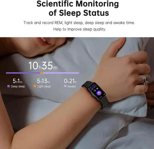 Vista 5 de Reloj inteligente de salud y fitness, reloj inteligente con monitor de frecuencia cardíaca y oxígeno en sangre 24/7, monitor de sueño