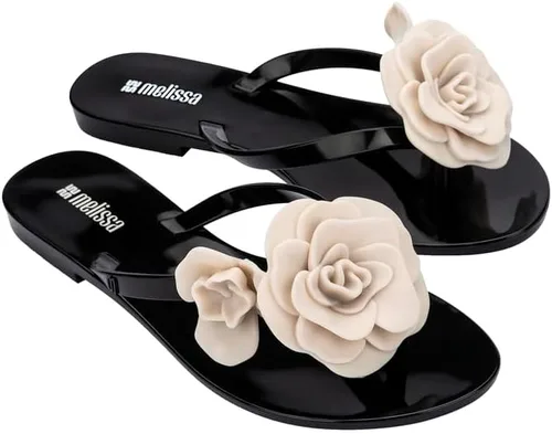 Vista 6 de Melissa Harmonic Petals - Chanclas de gelatina con apliques florales para mujer