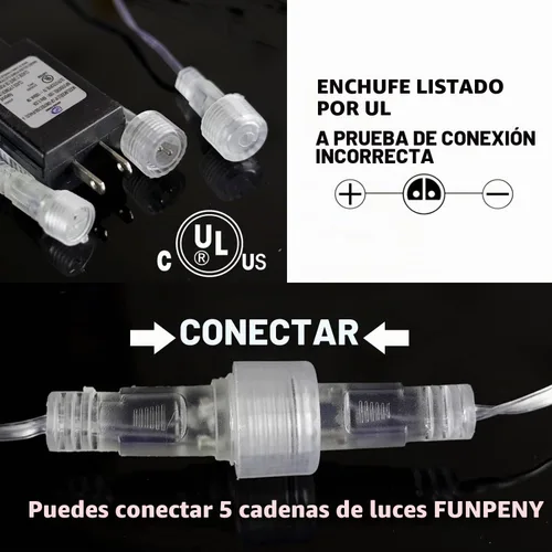 Vista 3 de Dazzle Bright 288 luces LED de Navidad, luces de lluvia de meteoritos de 11.8 pulgadas con 8 tubos, enchufe impermeable, luces de lluvia que caen
