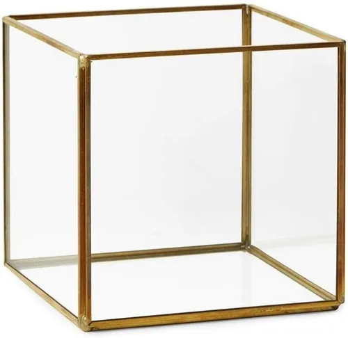 Vista 8 de Serene Spaces Living Portavelas de cristal hexagonal dorado, tamaño pequeño, mide 4 pulgadas de alto Hexágono de 4