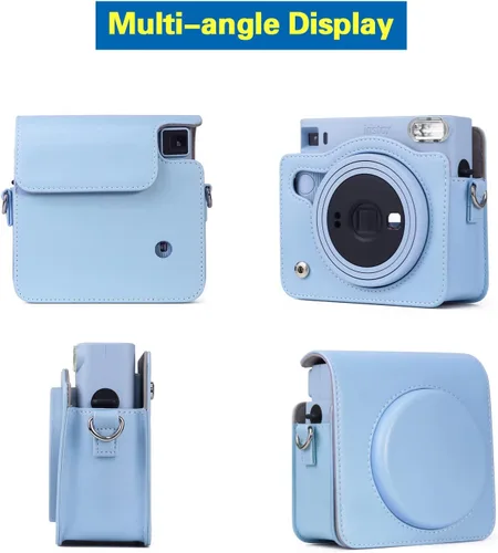 Vista 3 de Rieibi Funda cuadrada SQ1, funda protectora para cámara instantánea Fujifilm Instax Square SQ1, cubierta compacta de piel sintética con correa