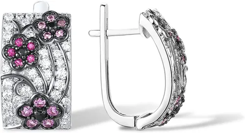 Vista 2 de Santuzza Aretes colgantes de plata de ley 925 con circonita cúbica para mujer