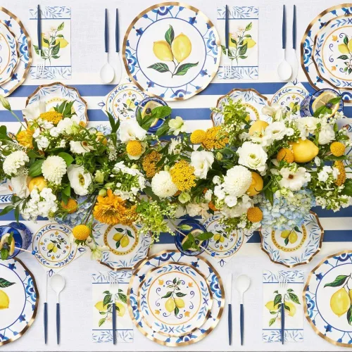 Vista 2 de Sophistiplate Juego de vajilla de 64 piezas. Platos de papel decorativos. Platos pesados de primera calidad para decoración de fiestas. El juego