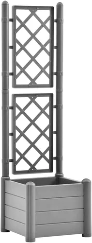 Vista 13 de vidaXL Cama elevada para jardín con enrejado, cama elevada para flores y plantas, maceta con orificio de drenaje, uso en exteriores e interiores