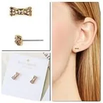 Vista 3 de Kate Spade New York Pendientes de botón de lazo Ready Set (transparentedorado), Oro