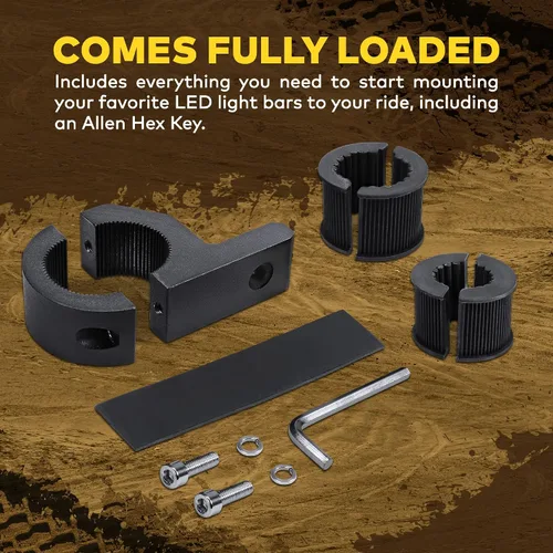 Vista 6 de LAMPHUS Kit de montaje con abrazaderas para barra de luz todoterreno ATV UTV Mini Kit de abrazaderas de barra [0.75"/1"/1.25" pulgadas]