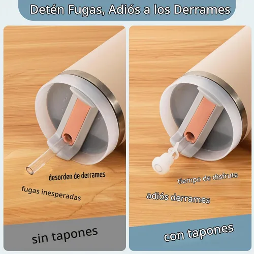 Vista 2 de Juego de 2 tapones antiderrames para vaso Stanley Cup de 20 onzas, 30 onzas, 40 onzas, 64 onzas, accesorios a prueba de fugas para vaso Stanley