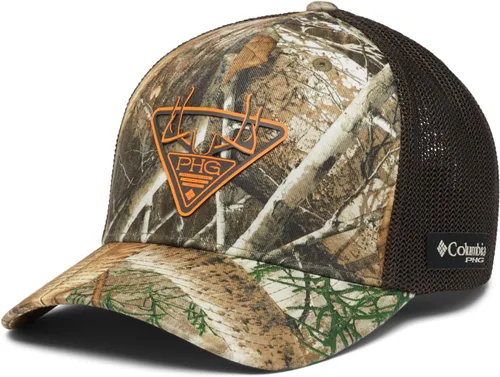 Vista 13 de Columbia Gorra unisex de malla de camuflaje PHG Signo Mossy Oak Bottomland/Negro/Phg