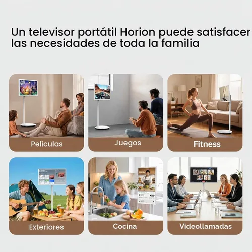 Vista 9 de HORION Smart TV portátil, monitor de pantalla táctil portátil de 27