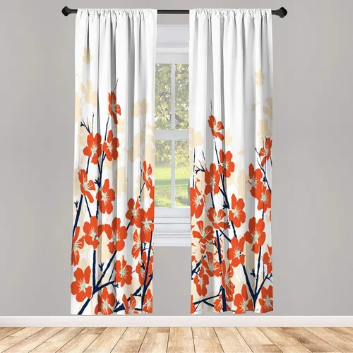 Vista 35 de Lunarable Cortinas con estampado de madera, madera natural rústica con rayas, patrón abstracto ovalado, tema de carpintería, tratamientos