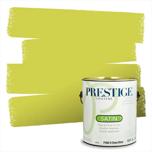 Vista 136 de PRESTIGE Pinturas de pintura exterior e imprimación en uno, 1 galón, plano, combinación comparable de Benjamin Moore* Manzanilla*